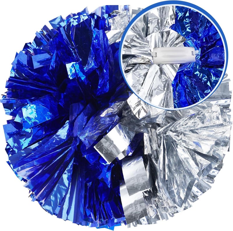 HOLENGS 4Pcs Upgraded 12inch Metallic Cheerleading Pom Poms, Cheerleader Pompoms Cheer Poms for Kids Adults, Cheering Squad Pompoms for School Sports Games Dance Party - Image 2